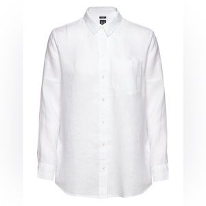 Gap Boyfriend Shirt in 100% Linen - Optic White